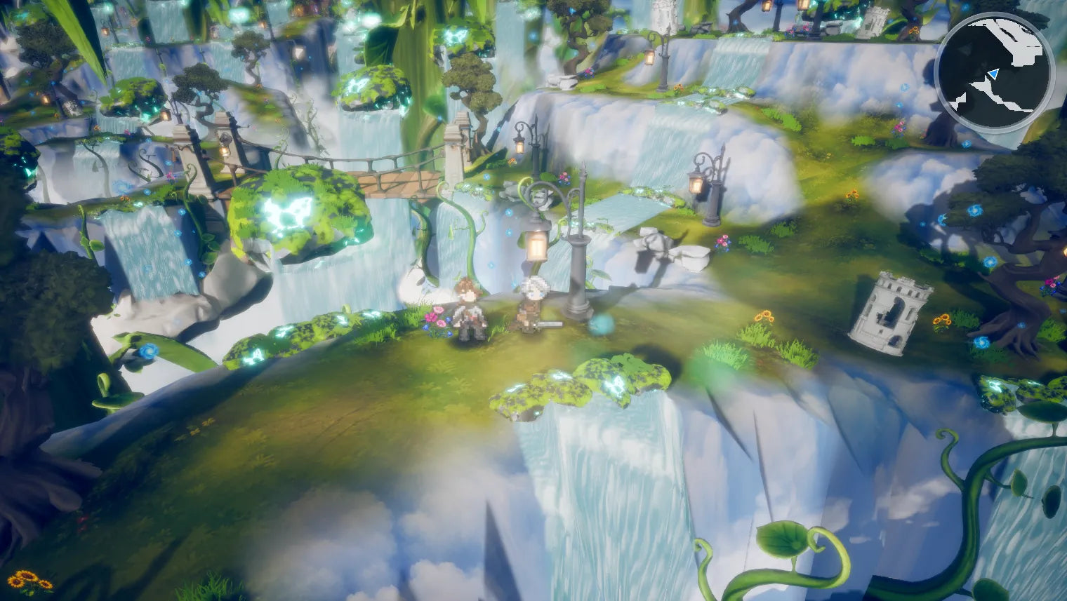 Lark and Wade explore the waterfalls of Skyreach